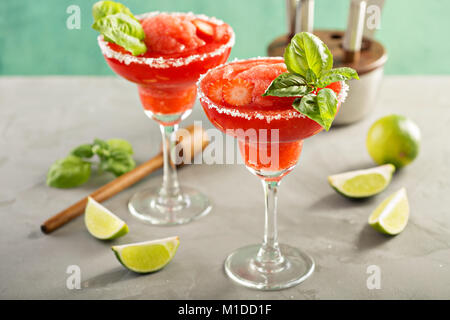 Frozen strawberry margarita Kalk Stockfoto