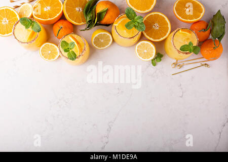 Orange und Zitrone Margarita Cocktail Stockfoto