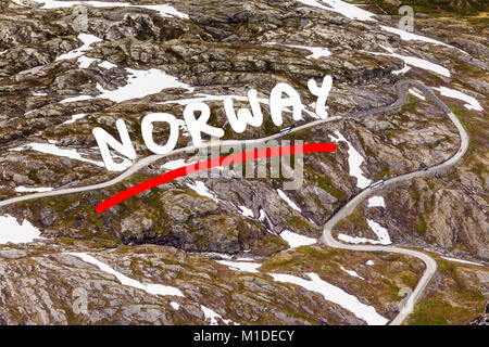 Die Nibbevegen Straße bis zum Dalsnibba Berg, Norwegen Stockfoto