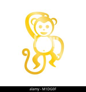 Golden Monkey Pose Vector Graphic Illustration Design Stock Vektor