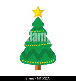 Cartoon Weihnachten Baum Vektor Grafik Illustration Symbol Design Stock Vektor