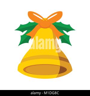 Jingle Bell Orange Ribbon Vector Graphic Illustration Symbol Design Stock Vektor