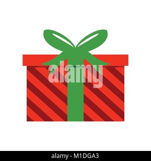 Rot gestreifte Geschenkbox Vector Graphic Illustration Symbol Design Stock Vektor