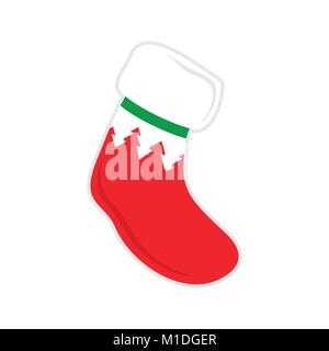 Weihnachten Socke Pinien Vector Graphic Illustration Symbol Design Stock Vektor