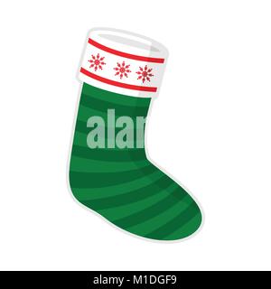 Weihnachten Socke Stripe Schneeflocke Vector Graphic Illustration Symbol Design Stock Vektor