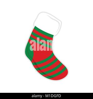 Weihnachten Socke Streifen Vector Graphic Illustration Symbol Design Stock Vektor