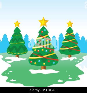 Weihnachten Winter Szene Vector Graphic Illustration Symbol Design Stock Vektor