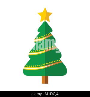 Geschmückten Weihnachtsbaum Vector Graphic Illustration Symbol Design Stock Vektor