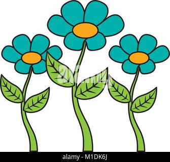 Dekoration drei rose Stammzellen Blütenblatt Blüte Blatt botanischen Vector Illustration Stock Vektor
