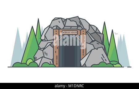 Bitcoin mine Abbildung Stock Vektor