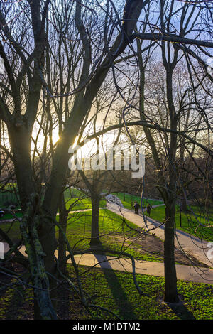 Sonnenuntergänge am Ladywell Felder, Lewisham Stockfoto