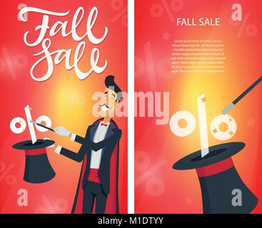 Herbst Verkauf - moderne Vektorgrafiken mit Kalligraphie text Stock Vektor