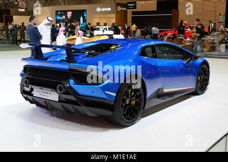 DUBAI, VAE - 17. NOVEMBER: Der Lamborghini Huracan Performante Sportwagen ist Auf der Dubai Motor Show 2017 Am 17. November 2017 Stockfoto