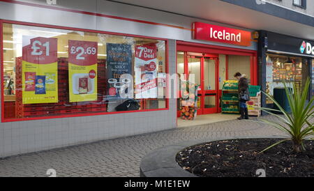 Island Supermarkt ist spezialisiert auf Tiefkühlprodukte. Stirling Zweig Stockfoto