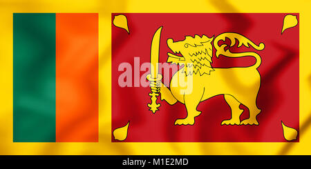 3D-Markierung der Sri Lanka. 3D-Darstellung. Stockfoto