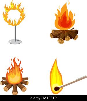 Brand Icon Set, Cartoon Stil Stock Vektor