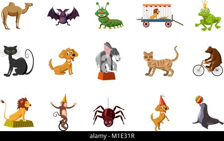 Tiere Icon Set, Cartoon Stil Stock Vektor