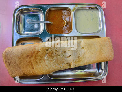 Masala dosa-südindische Spezialität Stockfoto