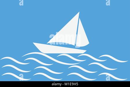 Segelboot Vektor icon Stock Vektor