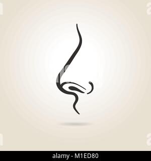 Nase Symbol auf hellen Hintergrund Stock Vektor