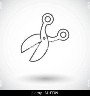 Scheren-Symbol. Dünne Linie flach Vektor im Zusammenhang mit Symbol für Web und mobile Anwendungen. Es kann als - Logo, Symbol, Piktogramm, Infografik-Element verwendet werden. VEC Stock Vektor