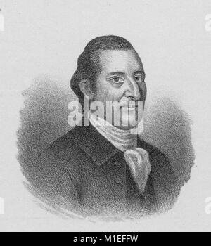 Porträt von Ernst Wilhelm Goddard, Herausgeber der Pennsylvania Chronik, Leiter einer Schultern, 1885. Von der New York Public Library. () Stockfoto