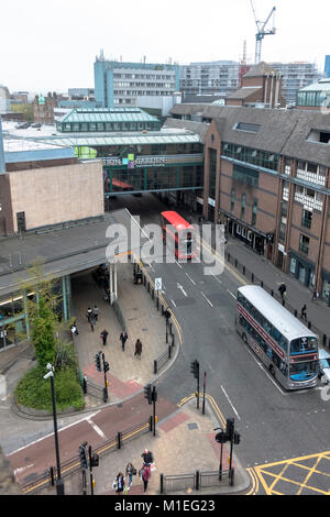 Busse in Percy Street, Newcastle upon Tyne, Tyne und Wear, Großbritannien Stockfoto