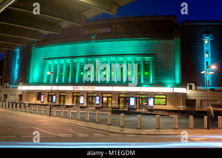 Eventim Apollo Theatre Hammersmith in der Nacht Stockfoto