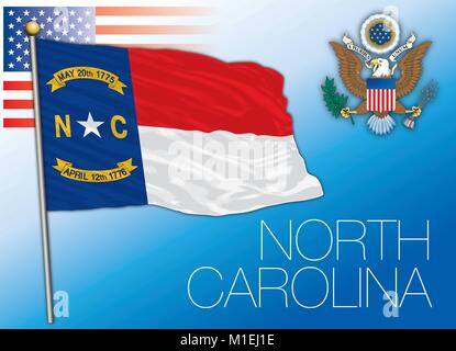 North Carolina Federal State Flag, United States Stock Vektor