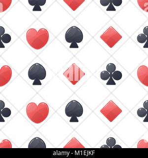Nahtlose Muster mit Symbole der Karten. Stock Vektor
