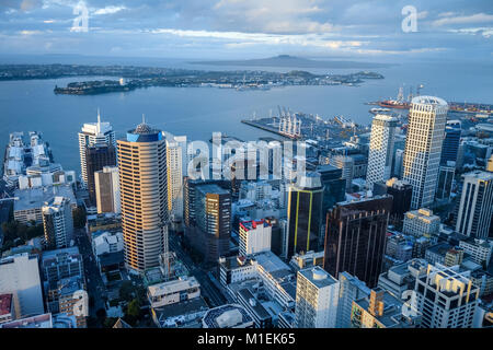 Stadtzentrum von Auckland Luftaufnahme, Neuseeland Stockfoto