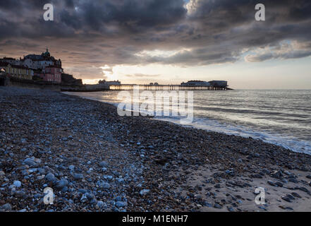Cromer Pier bei Sonnenuntergang, auf North Norfolk Coast. Stockfoto