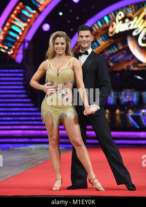 Gemma Atkinson & Aljaz Skorjanec am streng Come Dancing Live Tour Photocall, Arena Birmingham, Birmingham. Stockfoto