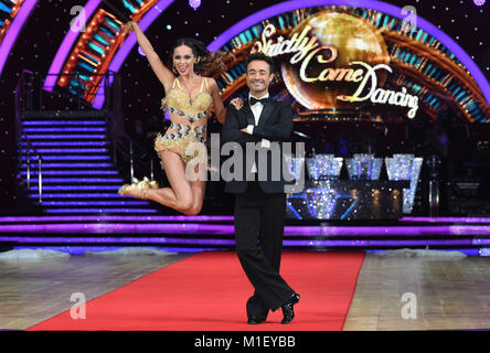 Joe McFadden & Katya Jones an den streng Come Dancing Live Tour Photocall, Arena Birmingham, Birmingham. Stockfoto