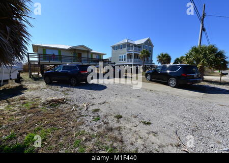 Ein Ferienhaus an den Dauphin Island Stockfoto