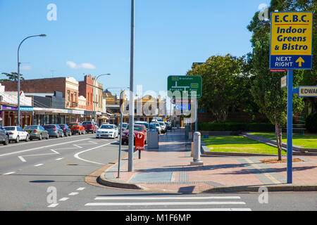 Stadtzentrum, in Cessnock Cessnock ist eine Stadt in der Region Hunter von New South Wales, Australien Stockfoto