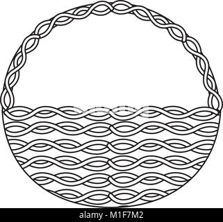 Weidenkorb runden leer Dekoration Stock Vektor