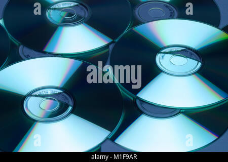 Reflexion Muster auf Compact Discs Stockfoto