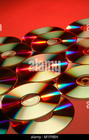 Bunte Lichtbrechung Auswirkungen auf DVDs Stockfoto