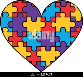 Herz aus Puzzleteile liebe liebe Konzept Stock Vektor