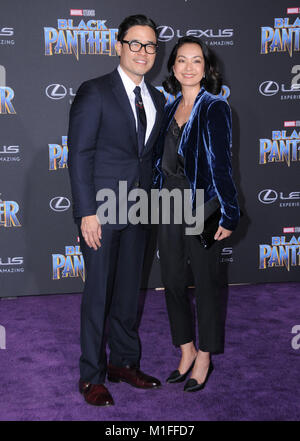 Hollywood, CA, USA. 29 Jan, 2018. Randall Park, Jae Suh Park. Marvel Studios''' Black Panther'' Weltpremiere auf Dolby Theater statt. Credit: Birdie Thompson/AdMedia/ZUMA Draht/Alamy leben Nachrichten Stockfoto