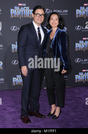 Hollywood, CA, USA. 29 Jan, 2018. Randall Park, Jae Suh Park. Marvel Studios''' Black Panther'' Weltpremiere auf Dolby Theater statt. Credit: Birdie Thompson/AdMedia/ZUMA Draht/Alamy leben Nachrichten Stockfoto