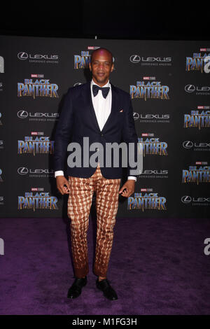 J. August Richards 01/29/2018 Die Weltpremiere von 'Black Panther' auf der Dolby Theatre in Los Angeles, CA Foto von Izumi Hasegawa/HollywoodNewsWire. Zusammenarbeit Stockfoto