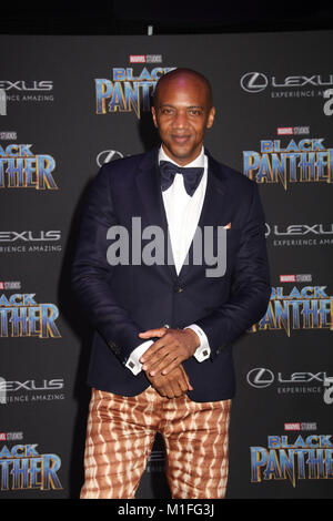 J. August Richards 01/29/2018 Die Weltpremiere von 'Black Panther' auf der Dolby Theatre in Los Angeles, CA Foto von Izumi Hasegawa/HollywoodNewsWire. Zusammenarbeit Stockfoto