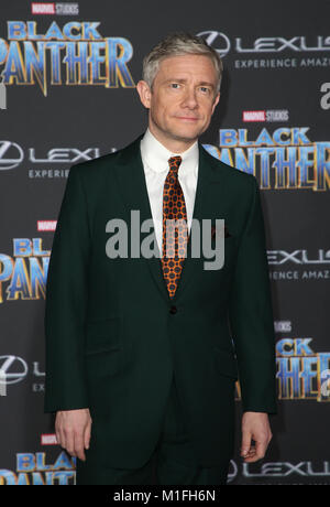 Los Angeles, Ca, USA. 29 Jan, 2018. Martin Freeman, bei Marvel Studios' Welt Premiere von Black Panther am Dolby Theatre in Los Angeles, Kalifornien, am 29. Januar 2018. Credit: MediaPunch Inc/Alamy leben Nachrichten Stockfoto