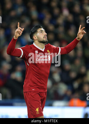 Huddersfield, Großbritannien. 30. Januar, 2018. Emre können vom 30. Januar 2018 GBB 6277 Premier League, Huddersfield Town FC v Liverpool FC 30/01/2018 streng redaktionelle Verwendung. Wenn der Spieler/Spieler in diesem Bild dargestellt ist/Spielen für einen englischen Club oder das England National Team. Dann ist dieses Bild darf nur für redaktionelle Zwecke verwendet werden. Keine kommerzielle Nutzung. Folgende Verwendungen sind auch dann eingeschränkt, wenn in einem redaktionellen Kontext: Verwendung in Verbindung mit oder als Teil eines nicht autorisierten Audio-, Video-, Daten-, Spielpläne, Verein/liga Logos, Wette Credit: Allstar Credit: Allstar Bildarchiv/Alamy leben Nachrichten Stockfoto