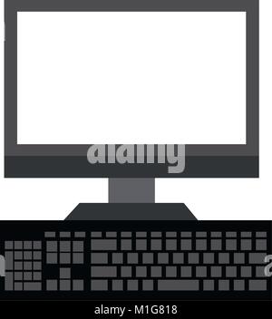 Schreibtisch Computer mit Tastatur Stock Vektor