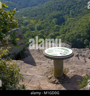 Topograph im La Roche d'Oetre, Orne, Normandie, Frankreich Saint-Denis-sur-Orne, Normandie, Frankreich - 17 September 2014: Topograph im La Roche d'Oetre, Normandie, Frankreich. La Roche d'Oetre gilt als einer der bergigste Teil der Region, und es hat eine der Hauptattraktionen in der Normandie. Stockfoto