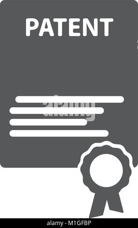 Patentierte Dokument mit zugelassenen Stempel Vektor icon Abbildung Stock Vektor