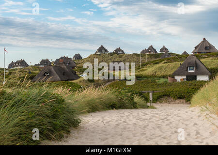 Ferienhaeuser in den Duenen vor Hörnum Odde, hörnum, Sylt, Nordfriesland Stockfoto